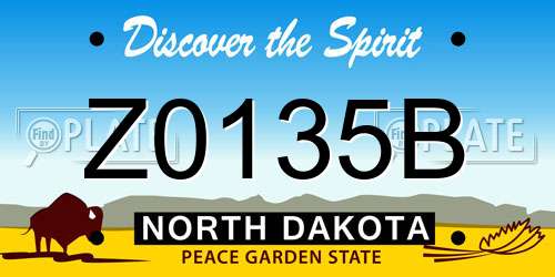 Z0135B North Dakota License Plate