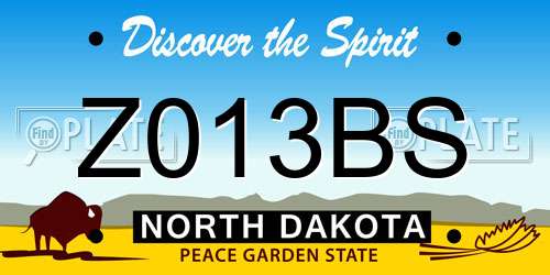 Z013BS North Dakota License Plate