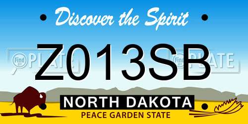 Z013SB North Dakota License Plate