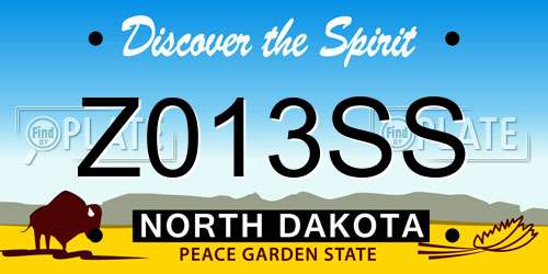 Z013SS North Dakota License Plate