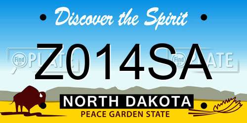 Z014SA North Dakota License Plate