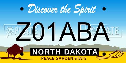Z01ABA North Dakota License Plate