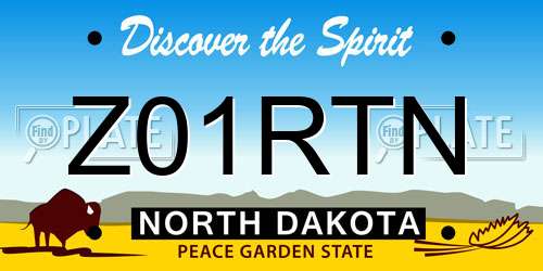 Z01RTN North Dakota License Plate