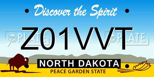 Z01VVT North Dakota License Plate