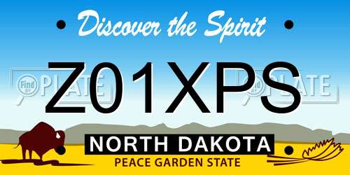 Z01XPS North Dakota License Plate