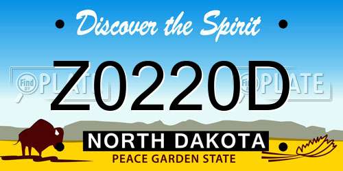 Z0220D North Dakota License Plate