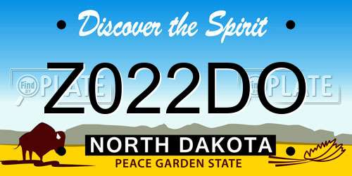 Z022DO North Dakota License Plate