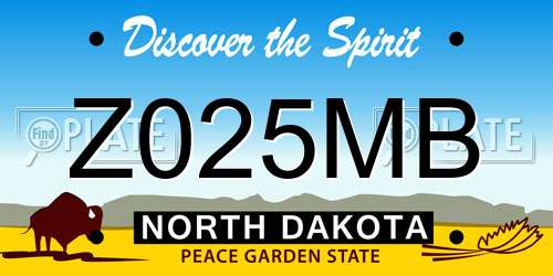 Z025MB North Dakota License Plate