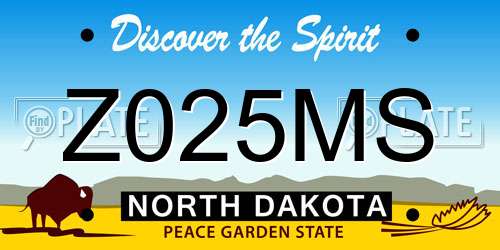 Z025MS North Dakota License Plate
