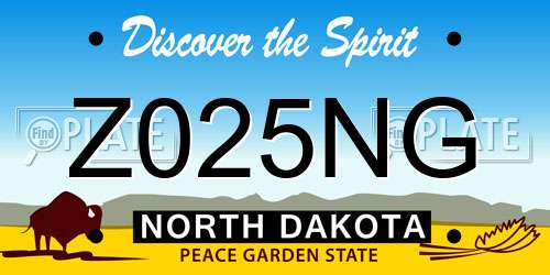 Z025NG North Dakota License Plate