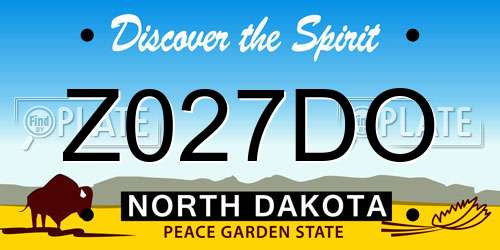 Z027DO North Dakota License Plate