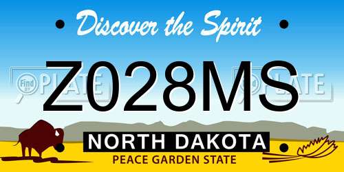 Z028MS North Dakota License Plate