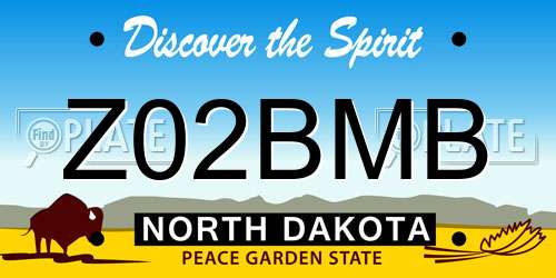 Z02BMB North Dakota License Plate