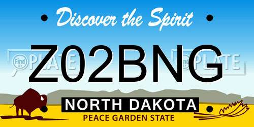Z02BNG North Dakota License Plate