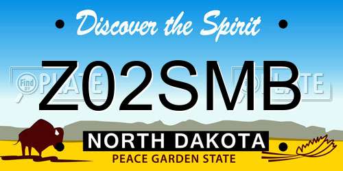 Z02SMB North Dakota License Plate