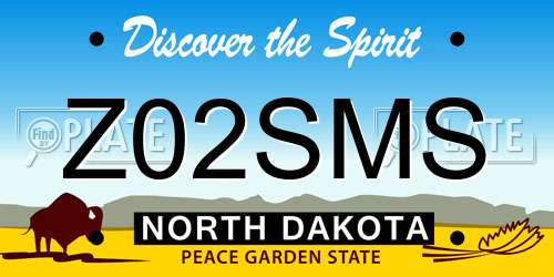 Z02SMS North Dakota License Plate