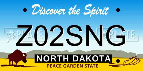 Z02SNG North Dakota License Plate