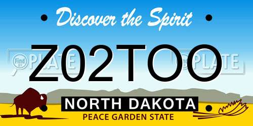 Z02TOO North Dakota License Plate
