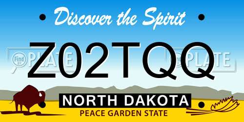 Z02TQQ North Dakota License Plate