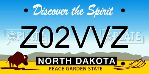 Z02VVZ North Dakota License Plate