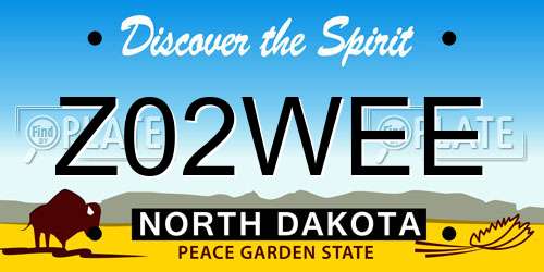 Z02WEE North Dakota License Plate