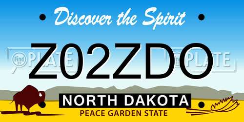 Z02ZDO North Dakota License Plate