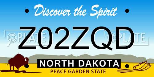 Z02ZQD North Dakota License Plate