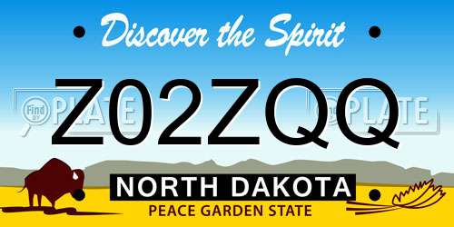 Z02ZQQ North Dakota License Plate