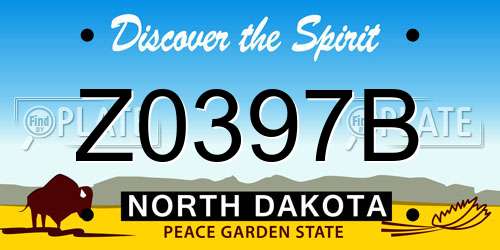 Z0397B North Dakota License Plate