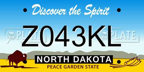 Z043KL North Dakota License Plate