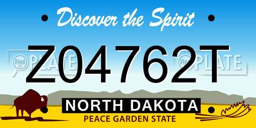 Z04762T North Dakota License Plate