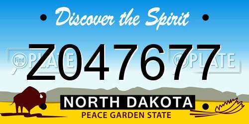 Z047677 North Dakota License Plate