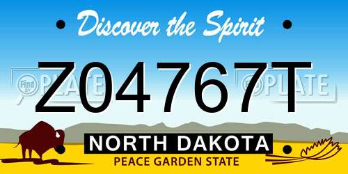 Z04767T North Dakota License Plate