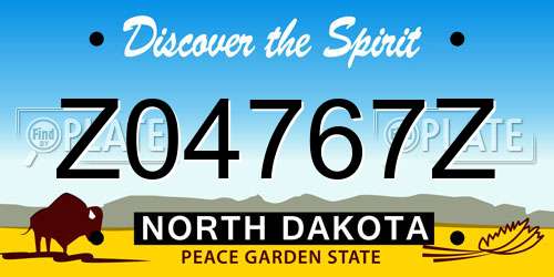 Z04767Z North Dakota License Plate