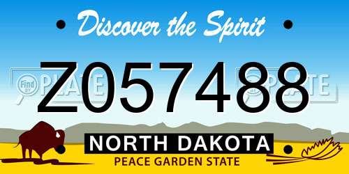 Z057488 North Dakota License Plate