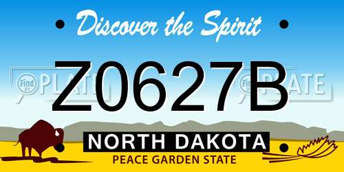 Z0627B North Dakota License Plate