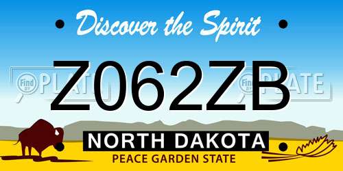 Z062ZB North Dakota License Plate