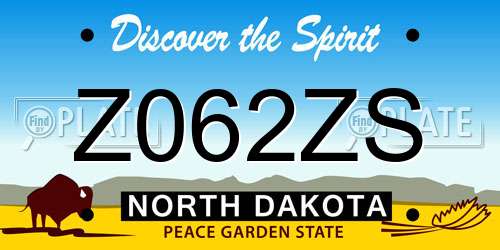 Z062ZS North Dakota License Plate