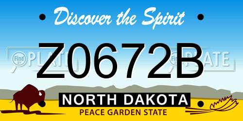 Z0672B North Dakota License Plate