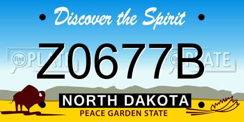 Z0677B North Dakota License Plate