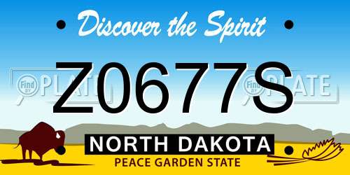 Z0677S North Dakota License Plate