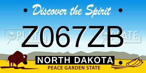 Z067ZB North Dakota License Plate