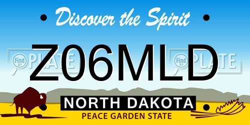 Z06MLD North Dakota License Plate