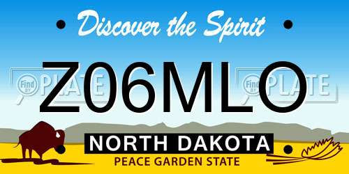 Z06MLO North Dakota License Plate
