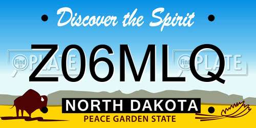 Z06MLQ North Dakota License Plate