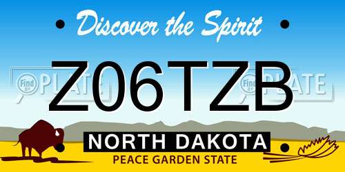 Z06TZB North Dakota License Plate