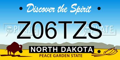 Z06TZS North Dakota License Plate