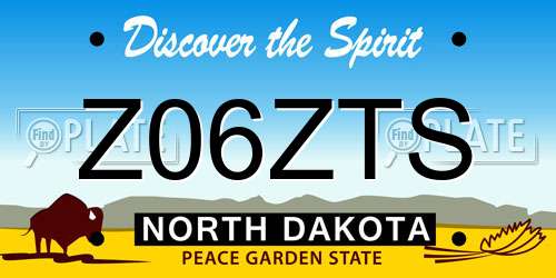 Z06ZTS North Dakota License Plate