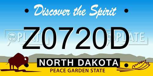 Z0720D North Dakota License Plate