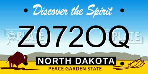 Z072OQ North Dakota License Plate